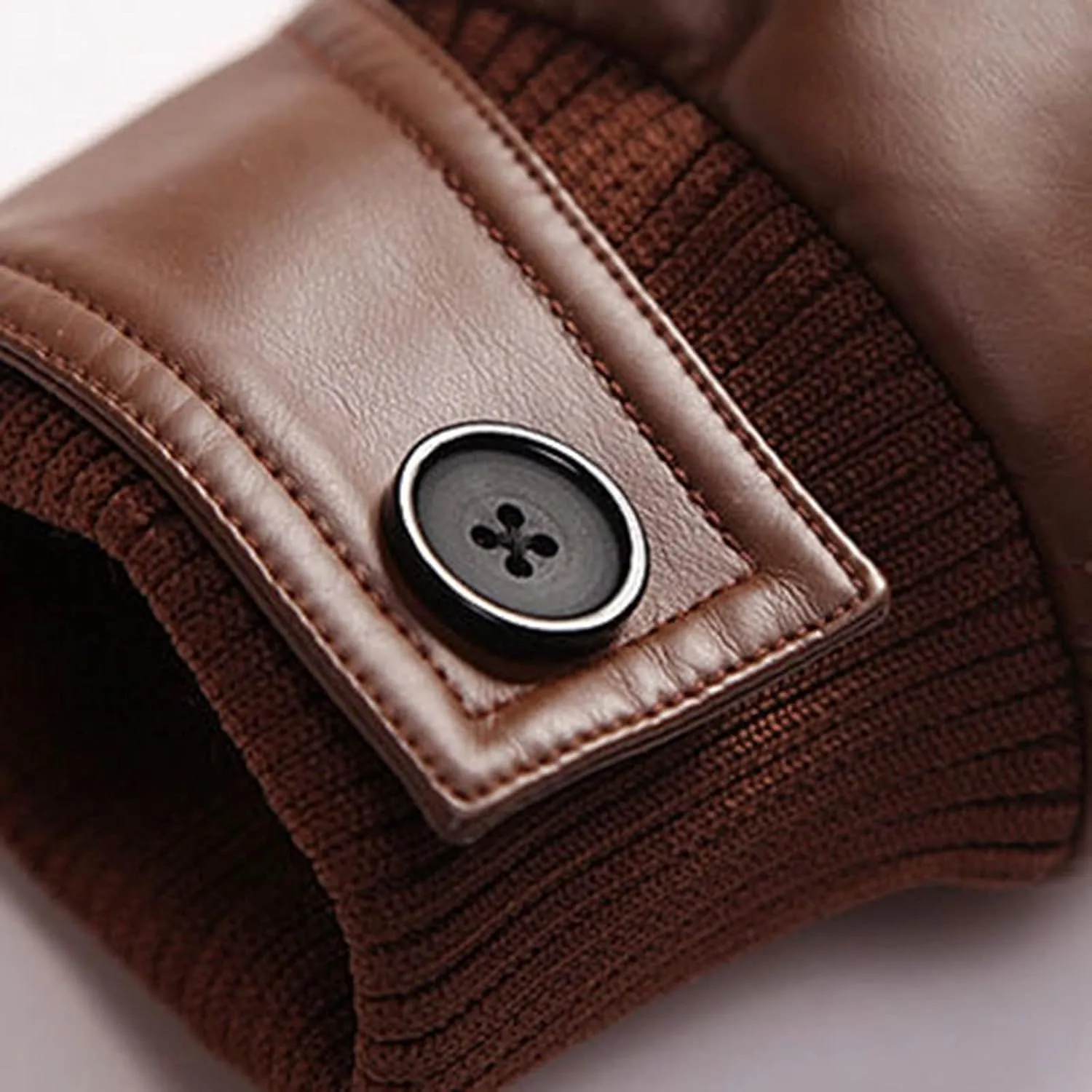 Men's Black Leather Motorcycle Jacket Stand Collar Jacket Faux Leather Jacket Men PU Racer Biker Jacket