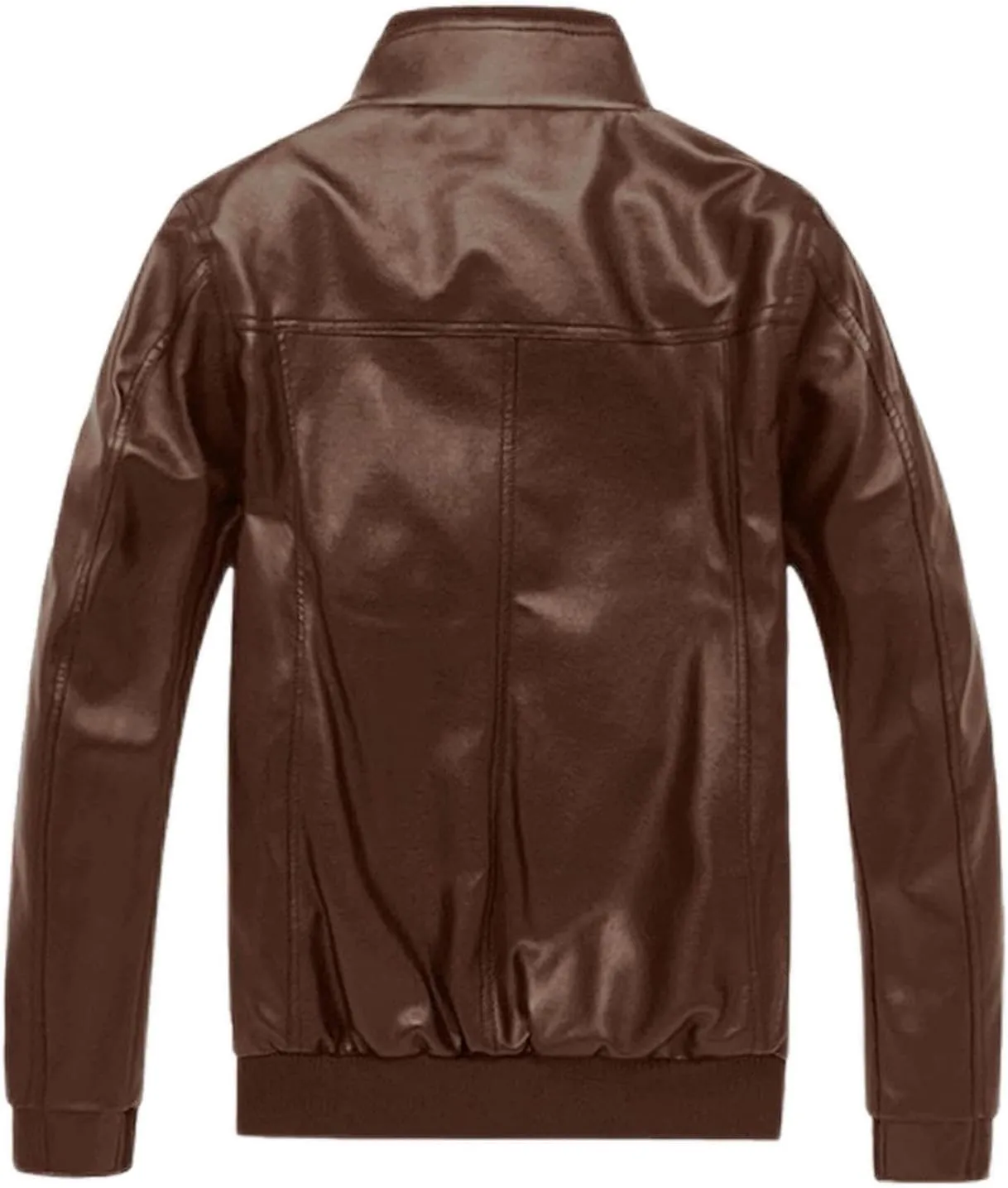 Men's Black Leather Motorcycle Jacket Stand Collar Jacket Faux Leather Jacket Men PU Racer Biker Jacket