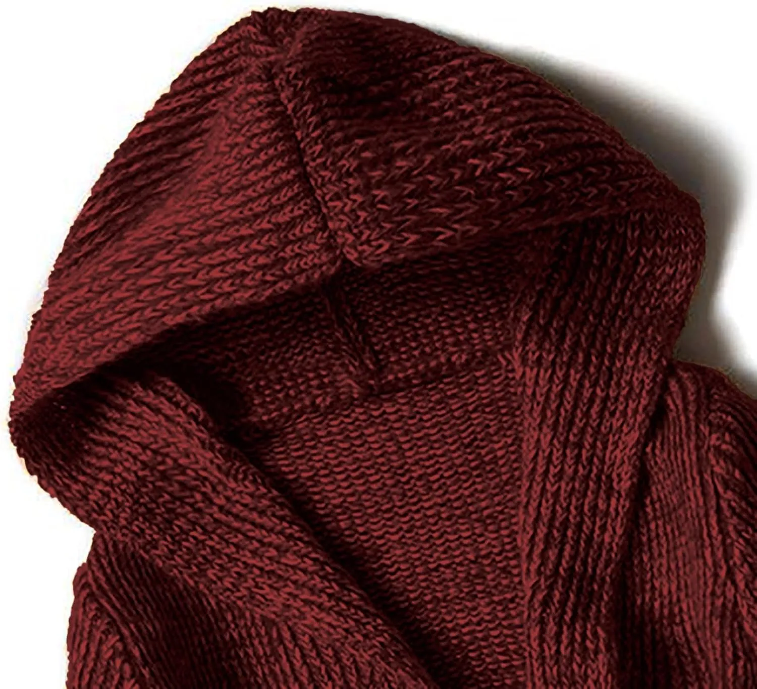 Men's Cardigan Sweater Button Down Long Sleeve Pullover Solid Color Knitted Hooded Casual Loose Knitwear with Pockets