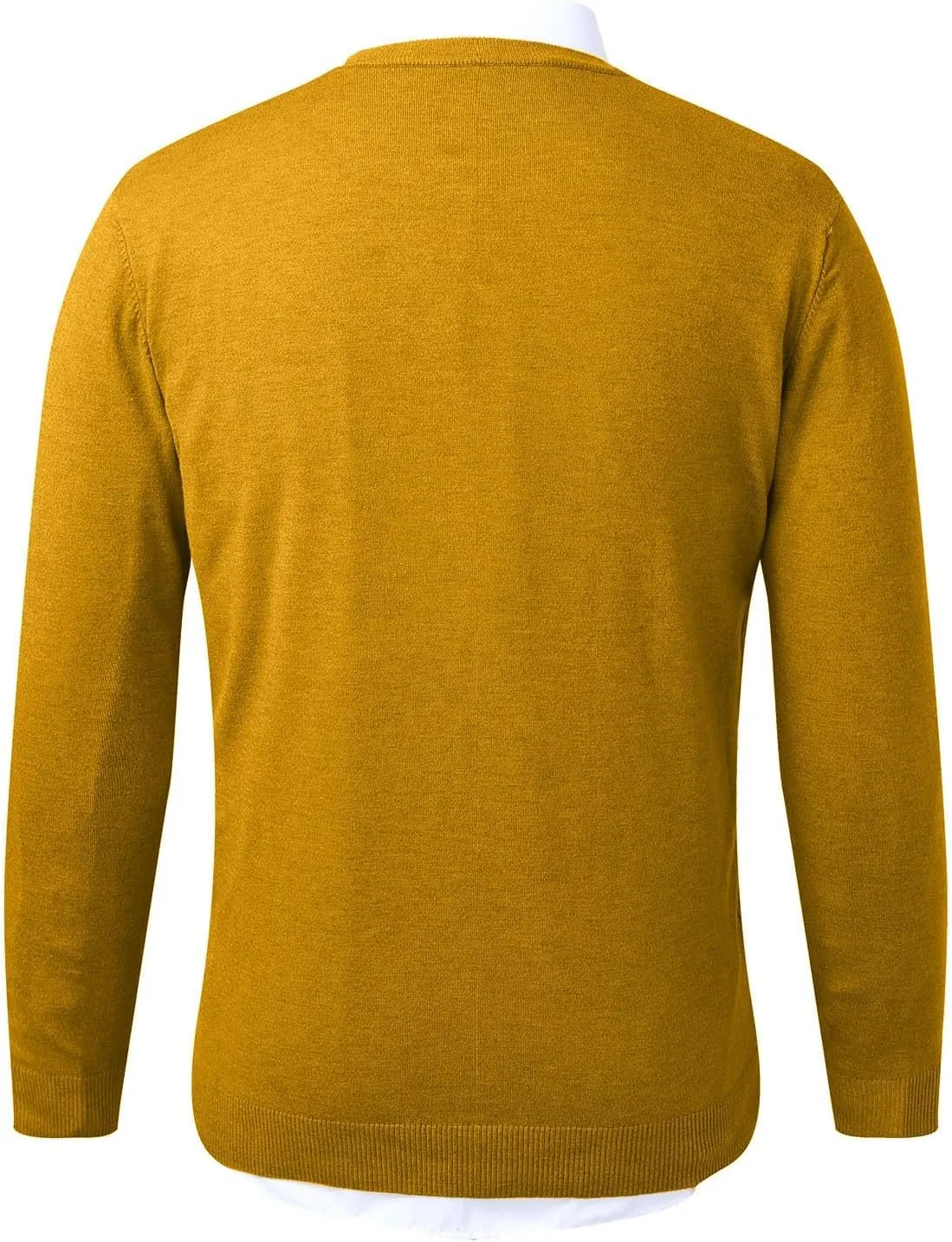 Men's Cashmere Sweater O-Neck Pullovers Knit Sweater Tops Long Sleeve Jumpers Casual Vintage Solid Cardigan Pullover