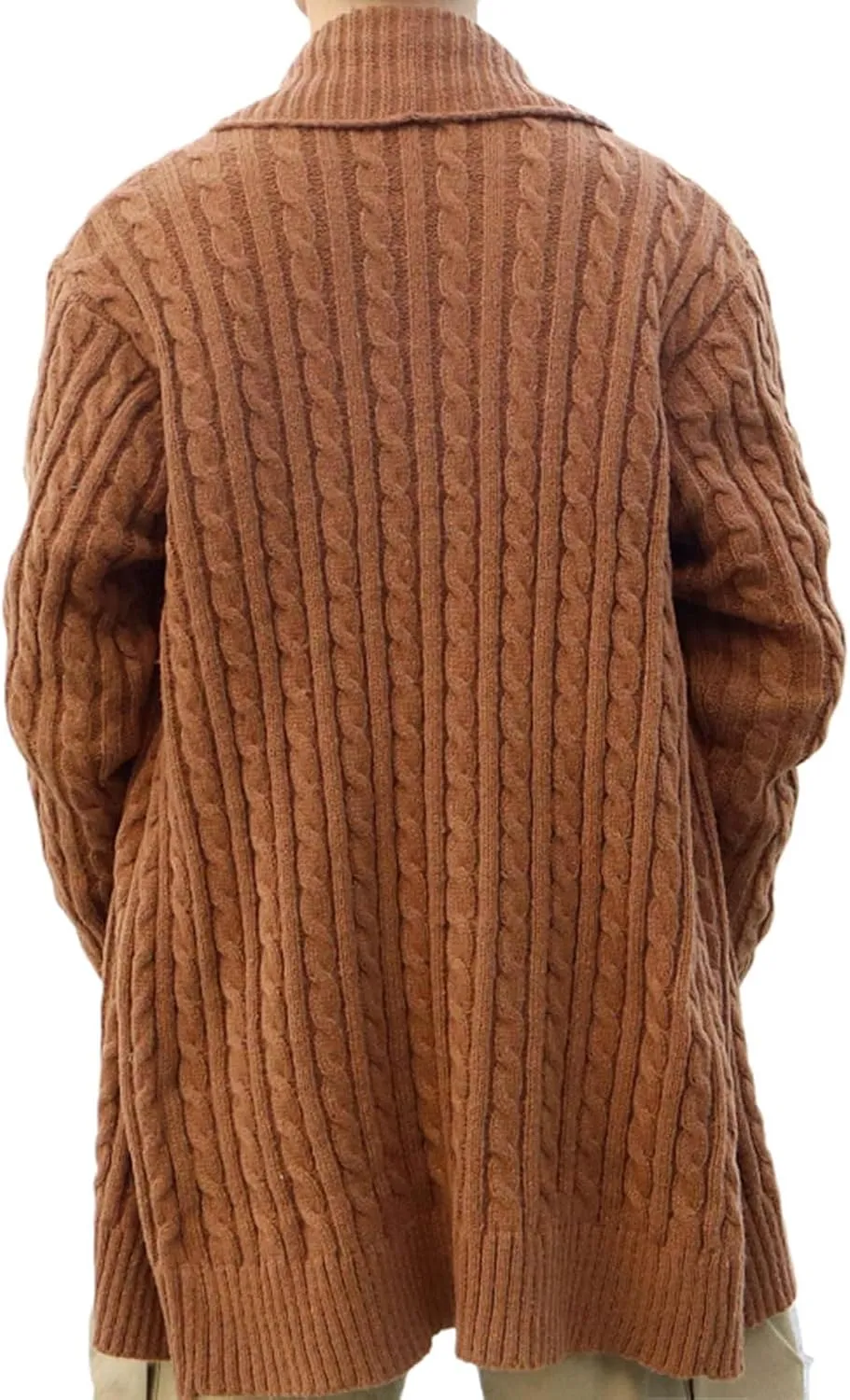 Mens Casual Cardigan Sweaters Long Sleeve Shawl Collar Button Down Cable Knit Sweaters Soft Slim Fit Fall Winter Coats