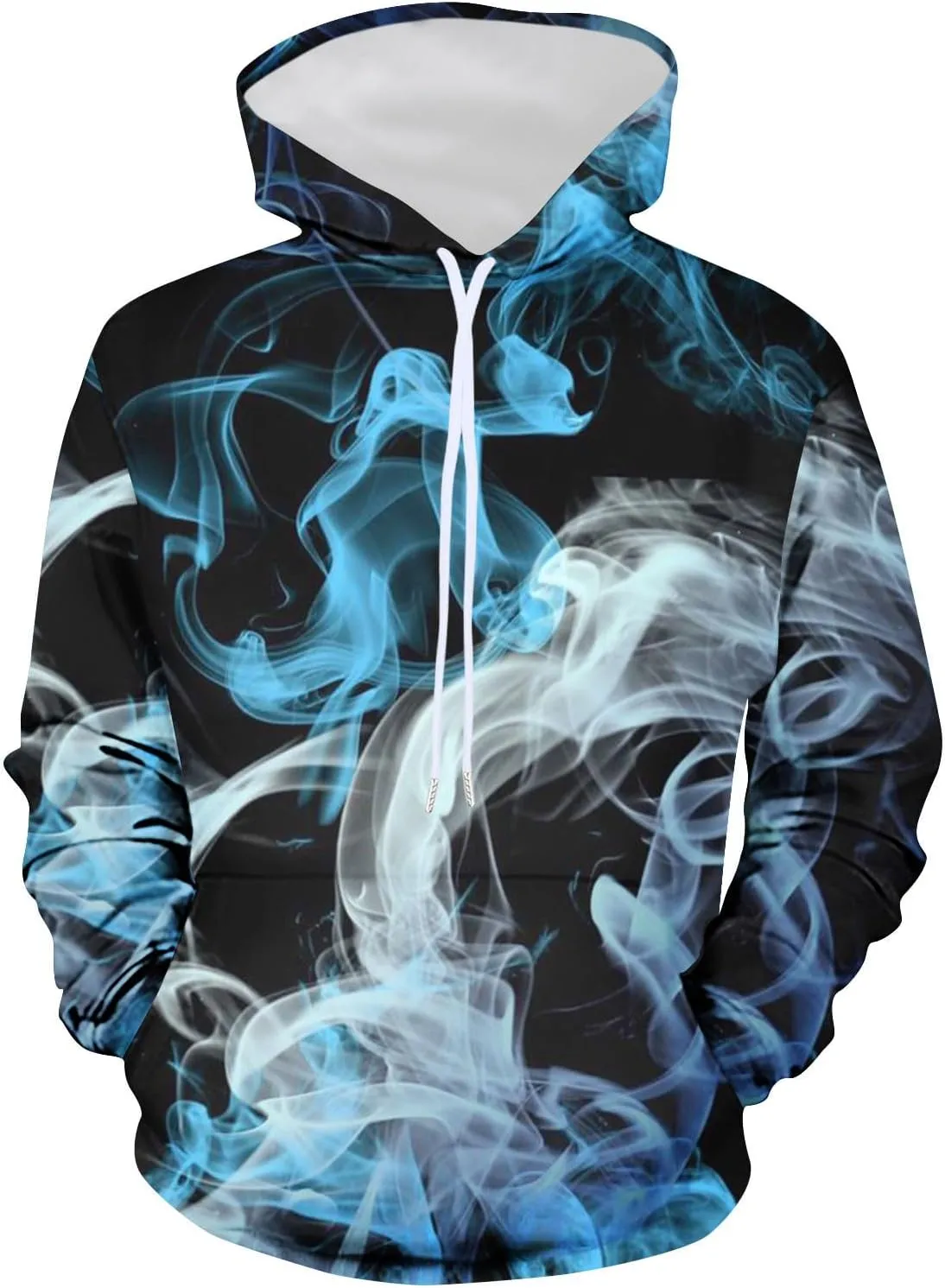 Men's Colour Block Hooded Sweatshirts Casual Long Sleeve Pullover Tops Novelty Printed Y2K Hoodies with Pockets