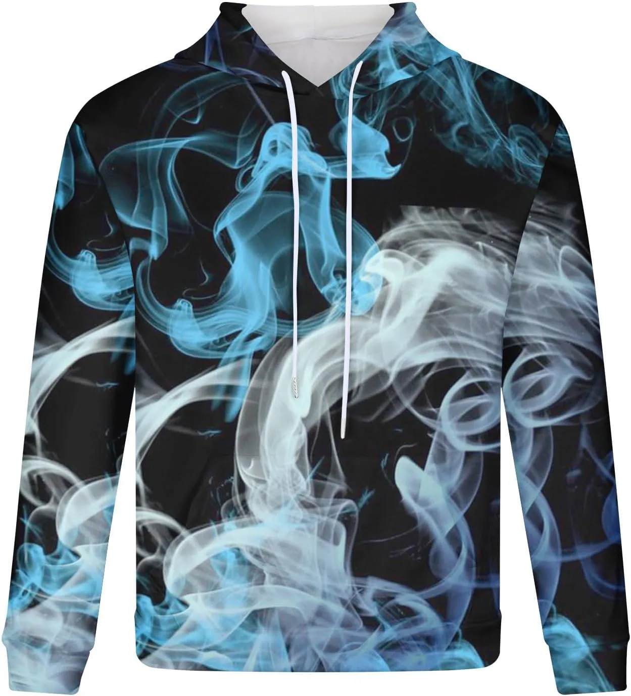 Men's Colour Block Hooded Sweatshirts Casual Long Sleeve Pullover Tops Novelty Printed Y2K Hoodies with Pockets