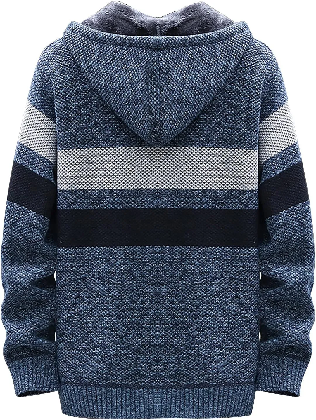 Men's Full-Zip Fleece Knitted Regular Fit Full Zip Cardigan Sweater with Soft Brushed Flannel Lining