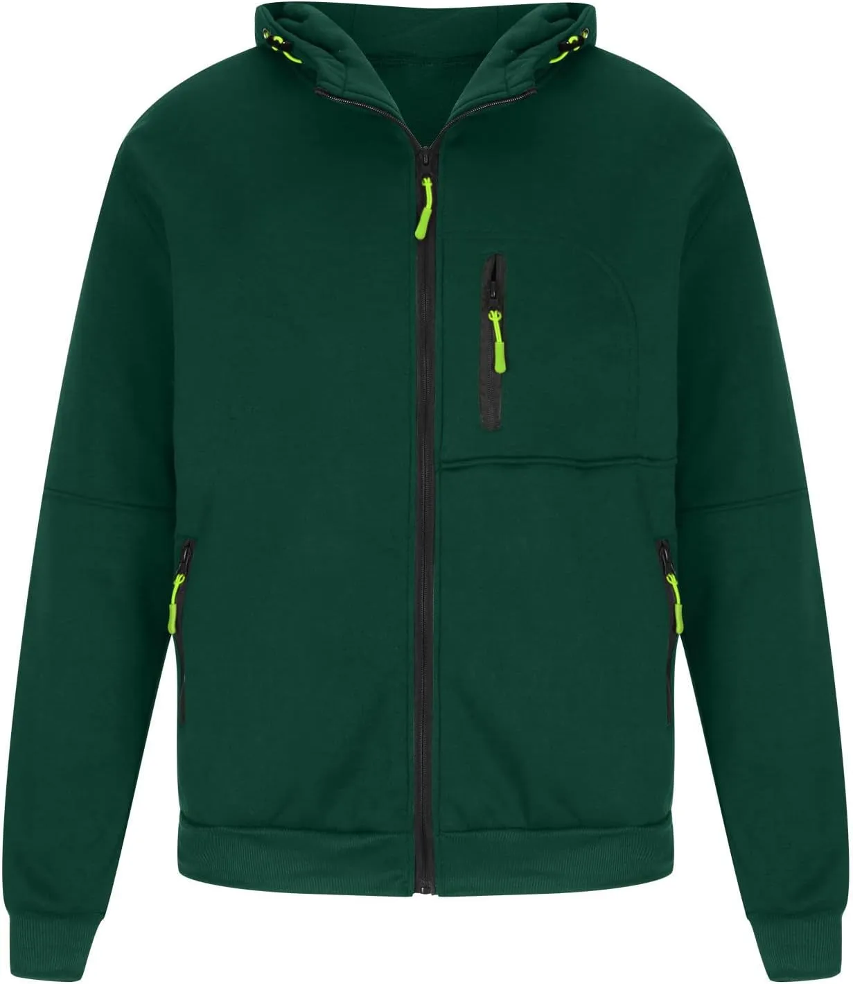 Men's Gym Workout Hooded Sweatshirts Full-Zip Active Hoodies Tops Long Sleeve Casual Hoodie Jacket with Zipper Pocket