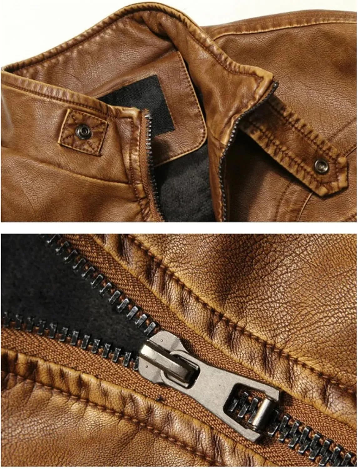Men's Leather Jacket Coat Male Classic Motorcycle Bike Cowboy Leather Jackets Fleece Thick Coats