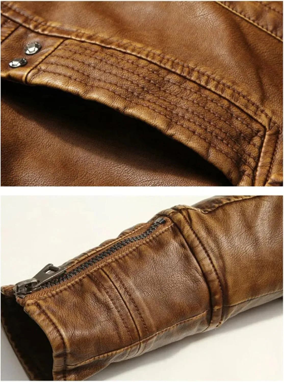 Men's Leather Jacket Coat Male Classic Motorcycle Bike Cowboy Leather Jackets Fleece Thick Coats