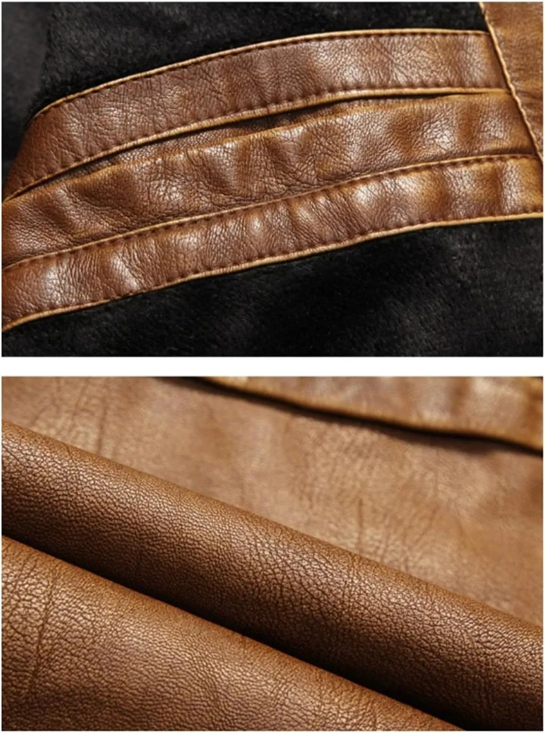 Men's Leather Jacket Coat Male Classic Motorcycle Bike Cowboy Leather Jackets Fleece Thick Coats