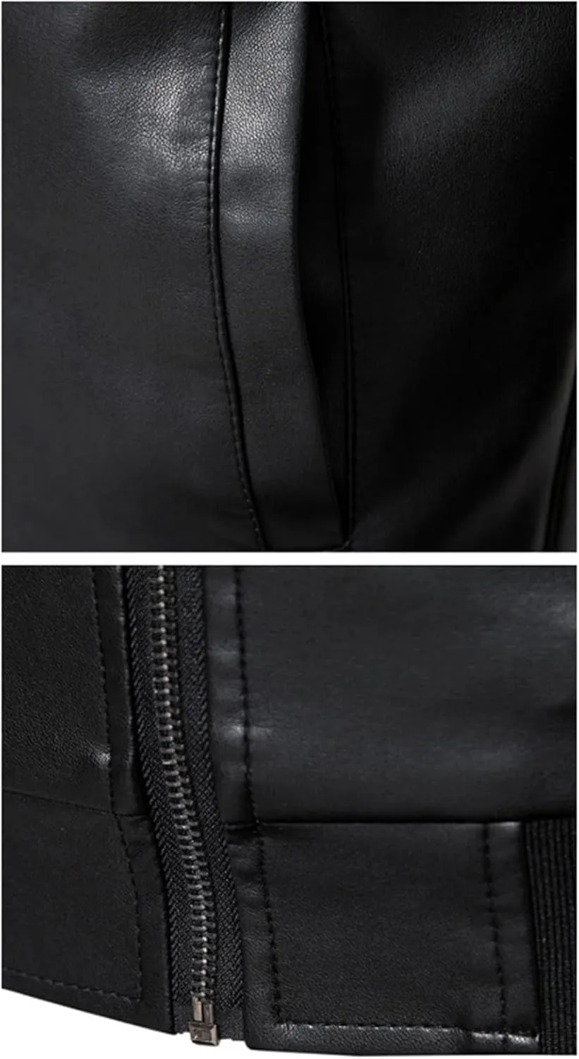 Men's Leather Jacket Coat Male Classic Motorcycle Bike Cowboy Leather Jackets Fleece Thick Coats