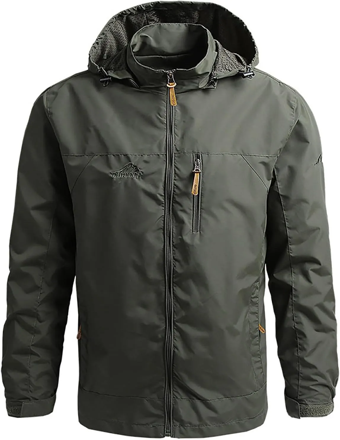 Men's Lightweight Softshell Jacket Warm Fleece Lined Windbreaker Waterproof Soft Shell Outdoor Hiking Overcoat 2023