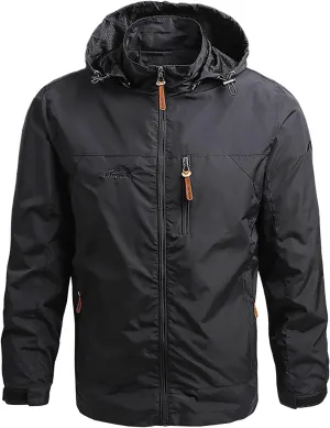 Men's Lightweight Softshell Jacket Warm Fleece Lined Windbreaker Waterproof Soft Shell Outdoor Hiking Overcoat 2023