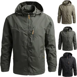 Men's Lightweight Softshell Jacket Warm Fleece Lined Windbreaker Waterproof Soft Shell Outdoor Hiking Overcoat 2023