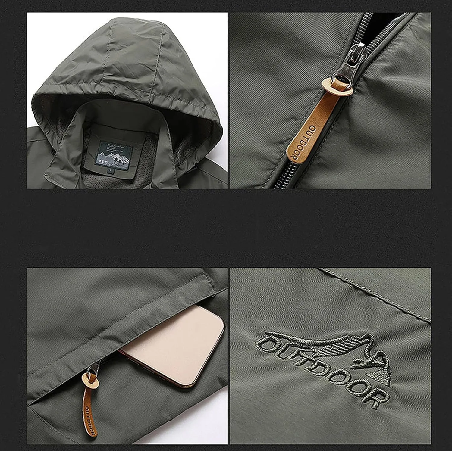 Men's Lightweight Softshell Jacket Warm Fleece Lined Windbreaker Waterproof Soft Shell Outdoor Hiking Overcoat 2023