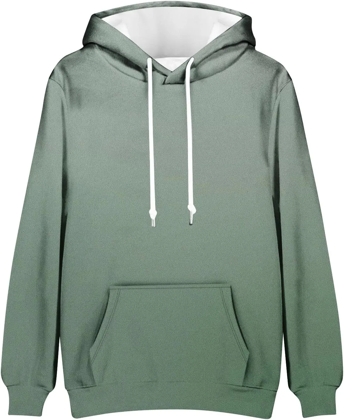 Men's Loose Long Sleeve Hoodies Sweatshirt Gradient Printed Hooded Sweatshirts Pocket Fall Winter Warm Pullover Tops