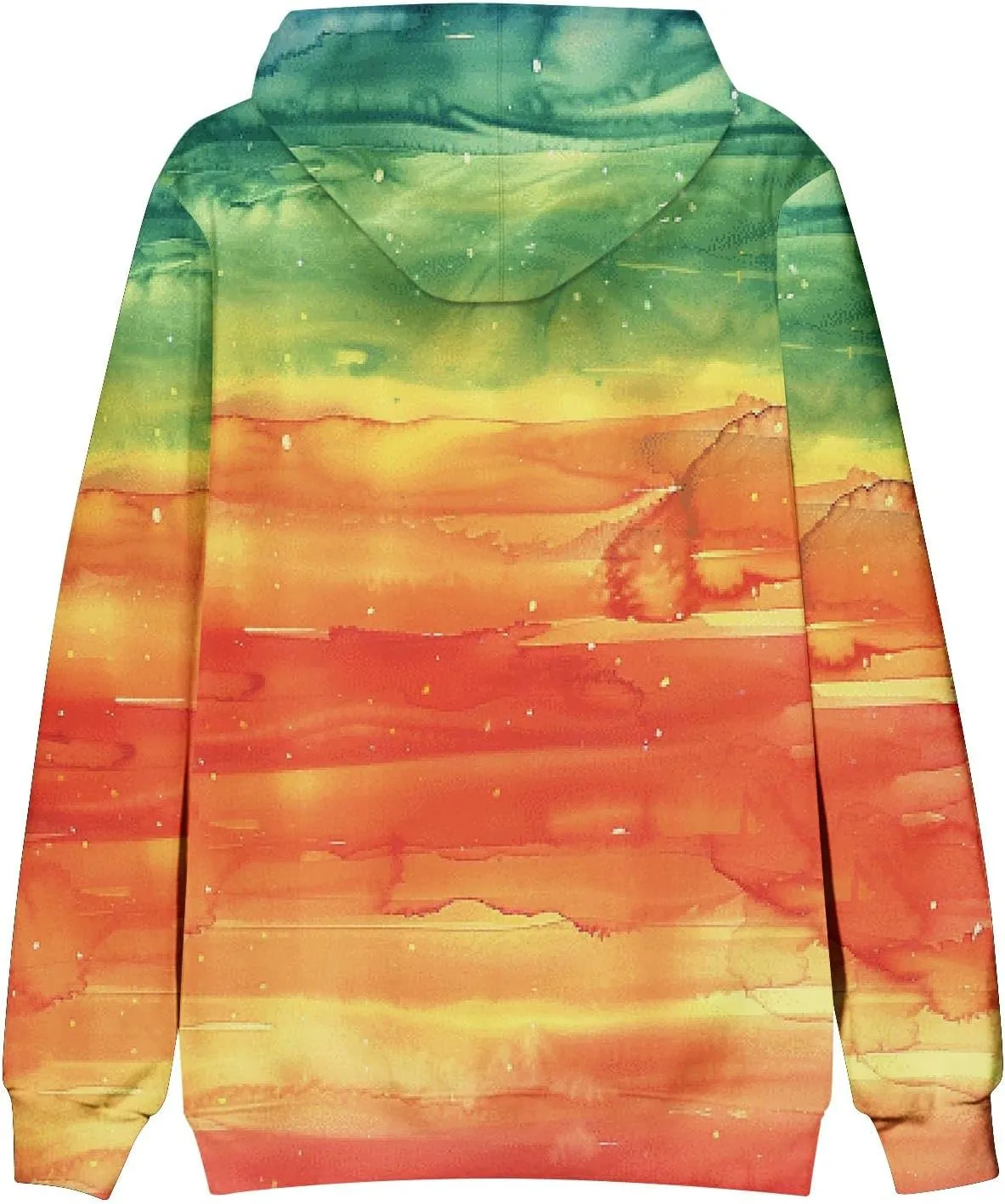 Men's Loose Long Sleeve Hoodies Sweatshirt Gradient Printed Hooded Sweatshirts Pocket Fall Winter Warm Pullover Tops