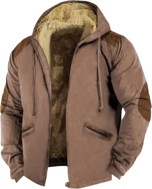 Men's Loose Novelty Coats Long Sleeve Zipper Hooded Soft Elegant Coat Climbing Jacket for Men