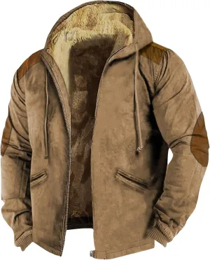 Men's Loose Novelty Coats Long Sleeve Zipper Hooded Soft Elegant Coat Climbing Jacket for Men