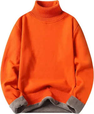 Men's Mock Turtleneck Sweater Long Sleeve Solid Color Pullover Ribbed Thermal Knitted Tops Casual Oversize Sweater