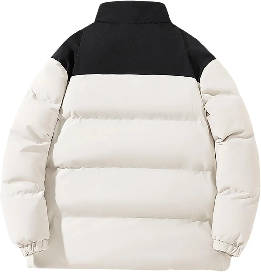 Men's Puffer Jackets Lightweight Warm Windproof Coat Winter Water-Repellent Windbreaker Stand Collar Quilted Jacket