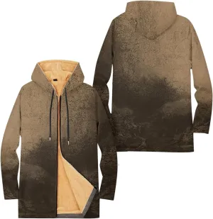 Mens Sherpa Lined Hoodie Full-Zip Winter Fleece Hooded Warm Thick Casual Sweatshirt