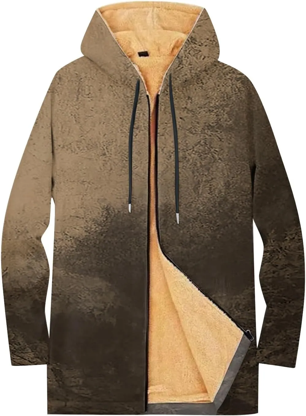 Mens Sherpa Lined Hoodie Full-Zip Winter Fleece Hooded Warm Thick Casual Sweatshirt