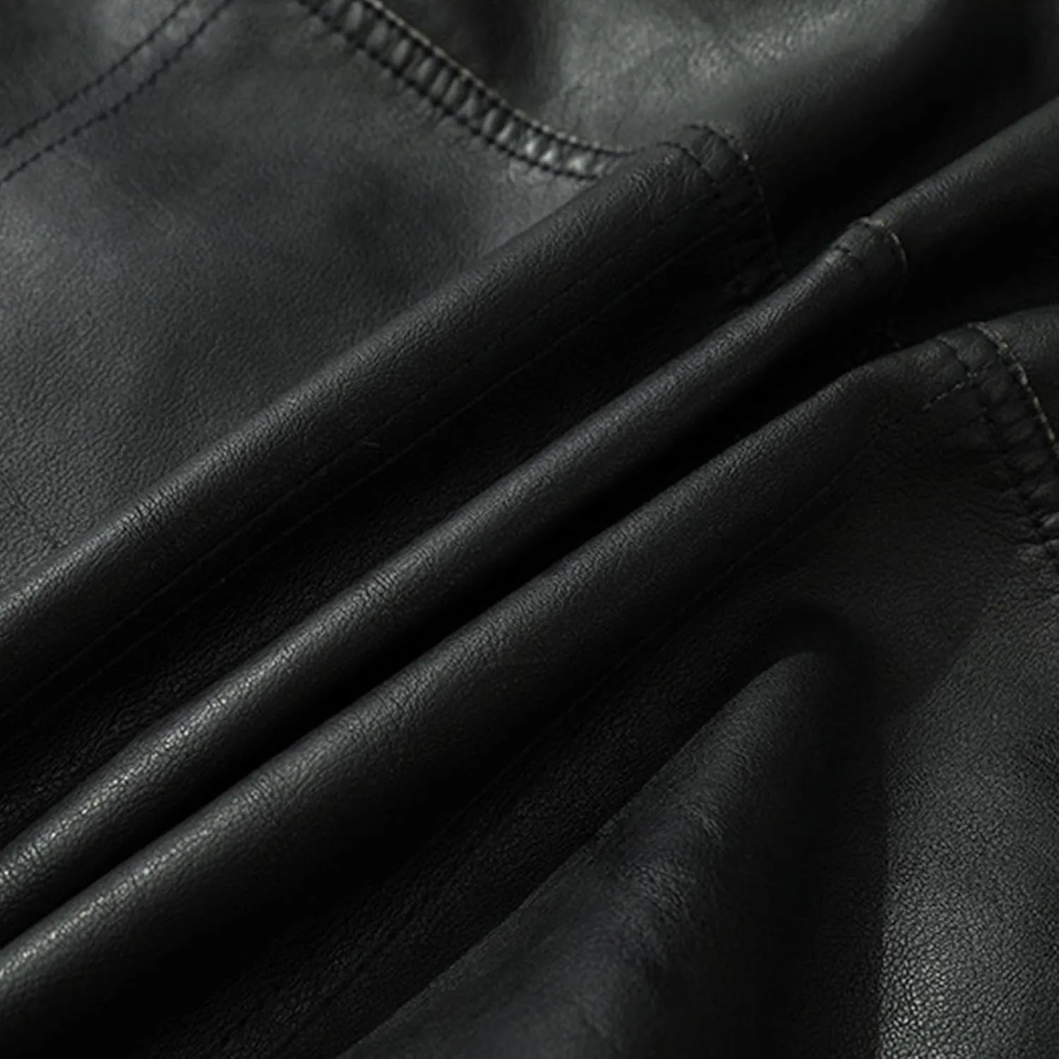Mens Slim Fit Faux Leather Jacket Zip Up Windbreaker PU Leather Jackets Racer Motorcycle Biker Jacket with Pocket