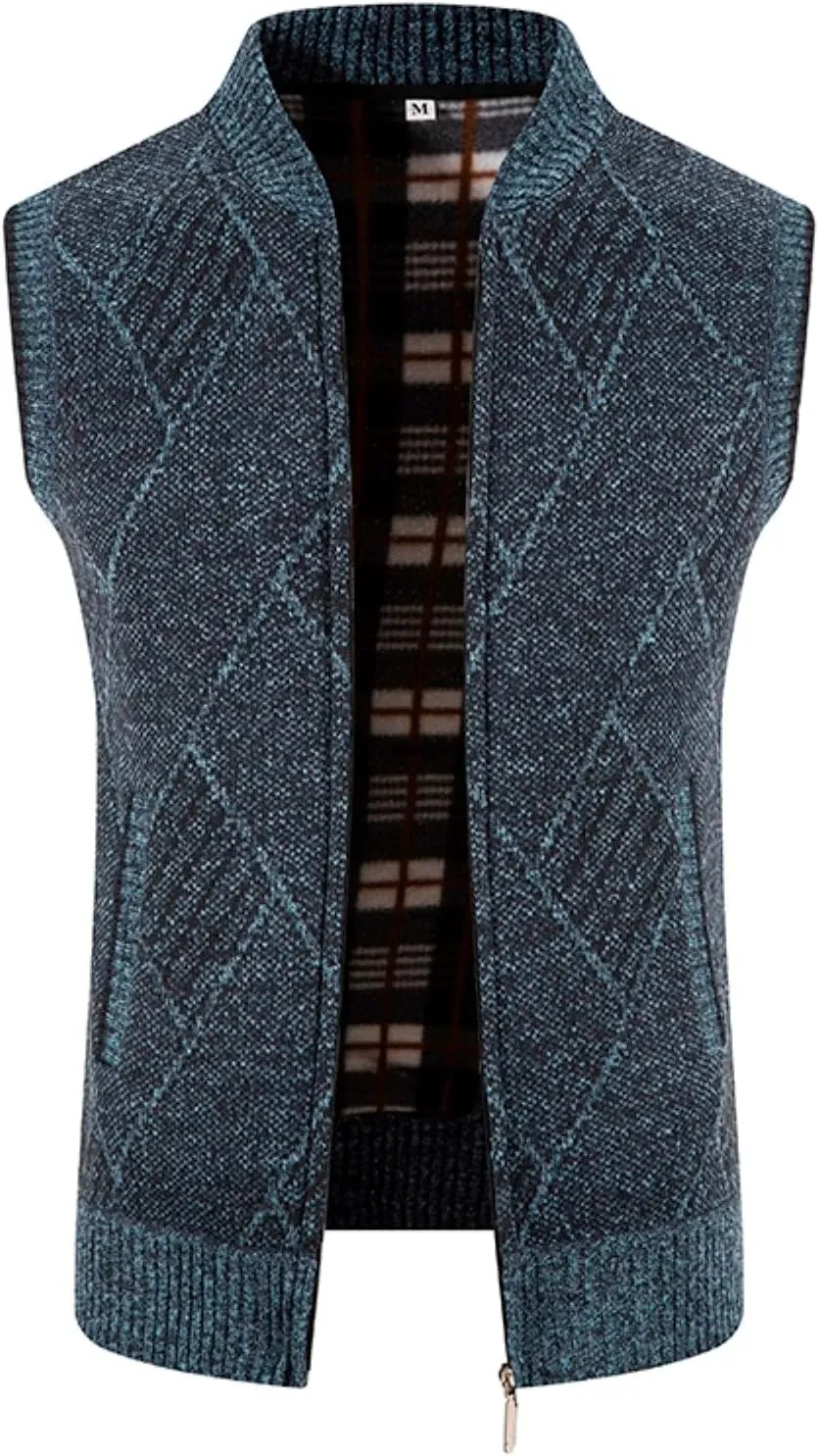 Men's Slim Fit Jackets Vest, 2022 New Mens Zipper Sleeveless Knit Sweater Cardigan Coat Outdoor Casual Warm Vests