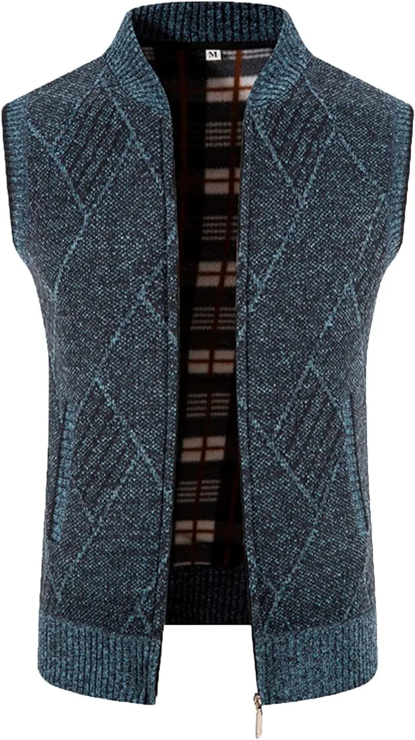 Men's Slim Fit Jackets Vest, 2022 New Mens Zipper Sleeveless Knit Sweater Cardigan Coat Outdoor Casual Warm Vests