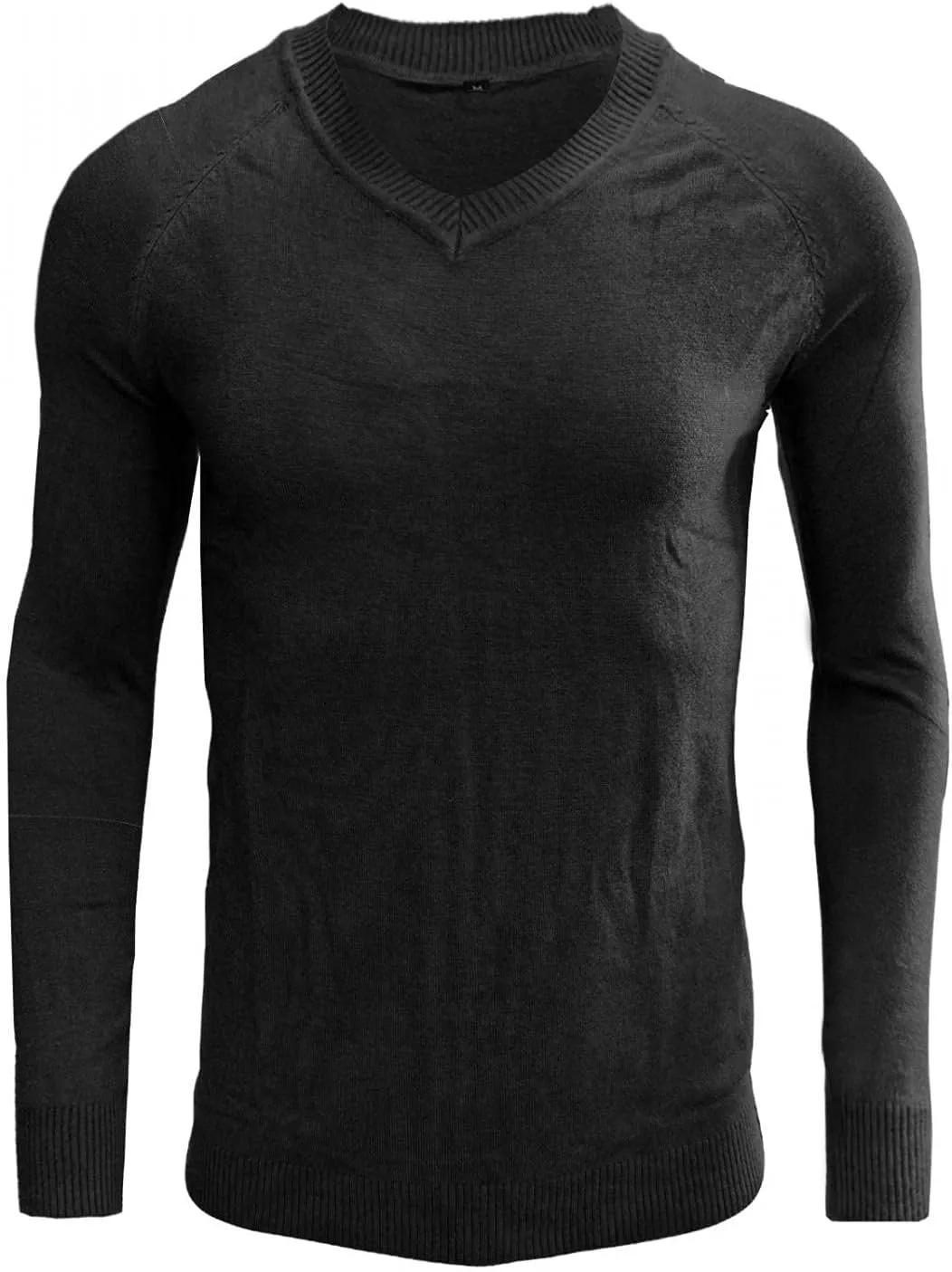Mens Stretch Cotton V Neck Thermal Sweaters Lightweight Slim Fit Soft Merino Wool Classic Work Pullover Sweaters