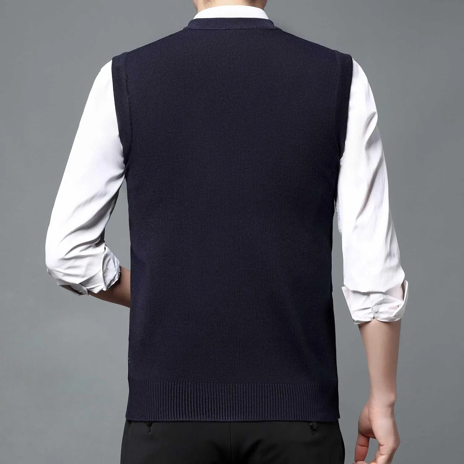 Men's Sweater Vests Argyle Plaid Graphic Print Knitted Pullover Sweater V Neck Sleeveless Comfort Soft Jumper Tops