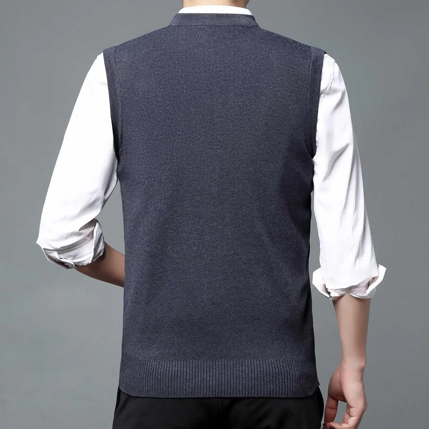 Men's Sweater Vests Argyle Plaid Graphic Print Knitted Pullover Sweater V Neck Sleeveless Comfort Soft Jumper Tops