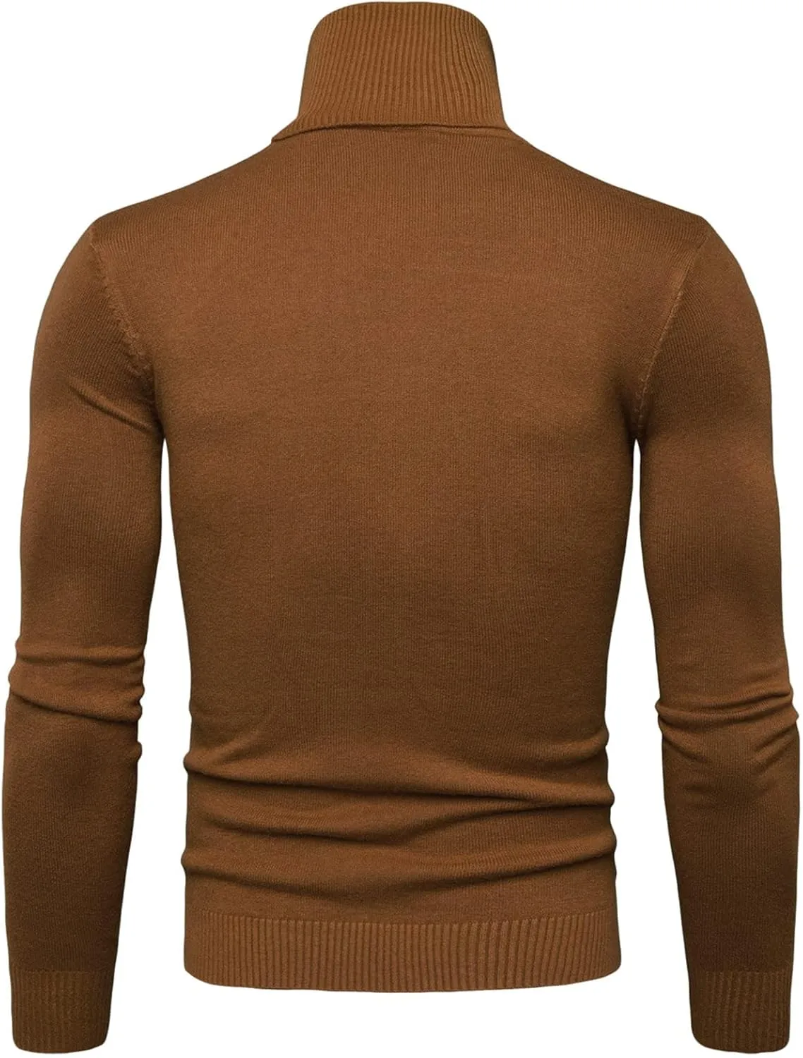Mens Sweaters Casual Solid Soft Turtleneck Sweater Flexibility Solid Color Close Fitting Top Slim Sweater Black