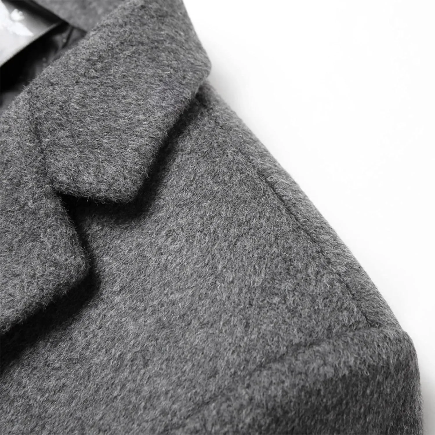 Mens Trench Coat Winter Coat Wool Trench Overcoat Casual Single Breasted Pea Top Jacket