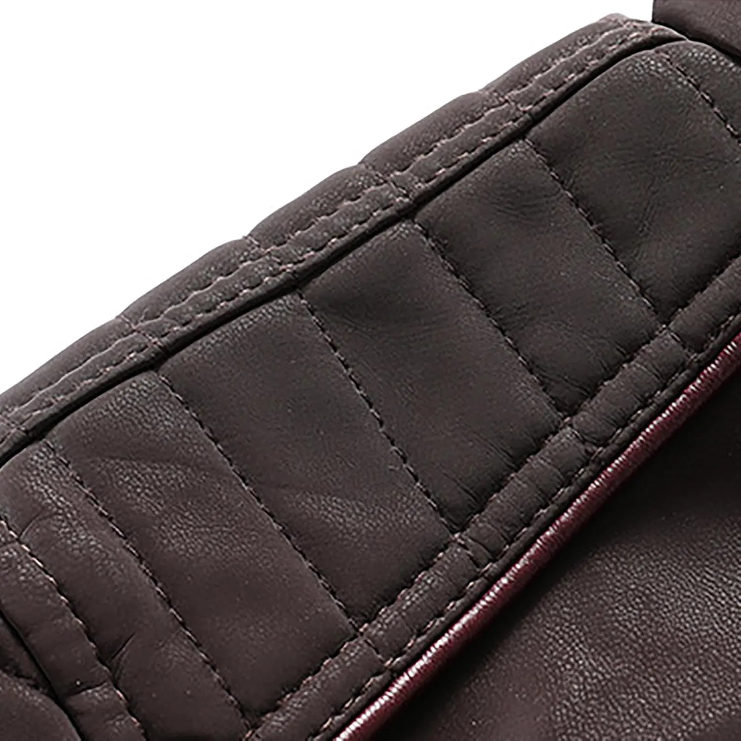 Mens Vintage Faux Leather Jacket PU Leather Motorcycle Jacket Zipper Racer Biker Coat with Multi-Pockets