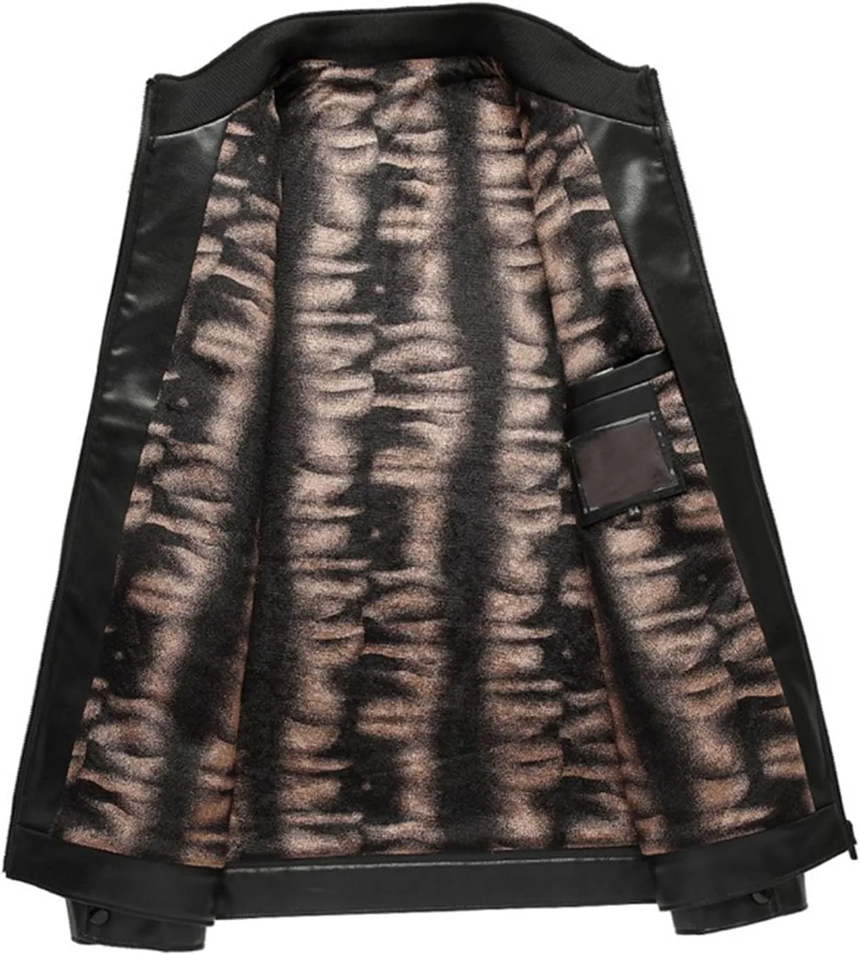 Mens Vintage Leather Long Sleeve Jacket Coat Stand Collar Club Coat Fashion Men's Leather Jackets Casual TopsWinter