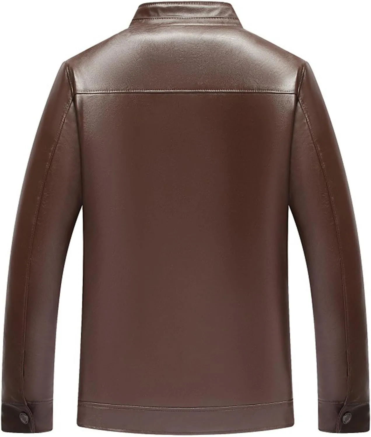 Mens Vintage Leather Long Sleeve Jacket Coat Stand Collar Club Coat Fashion Men's Leather Jackets Casual TopsWinter