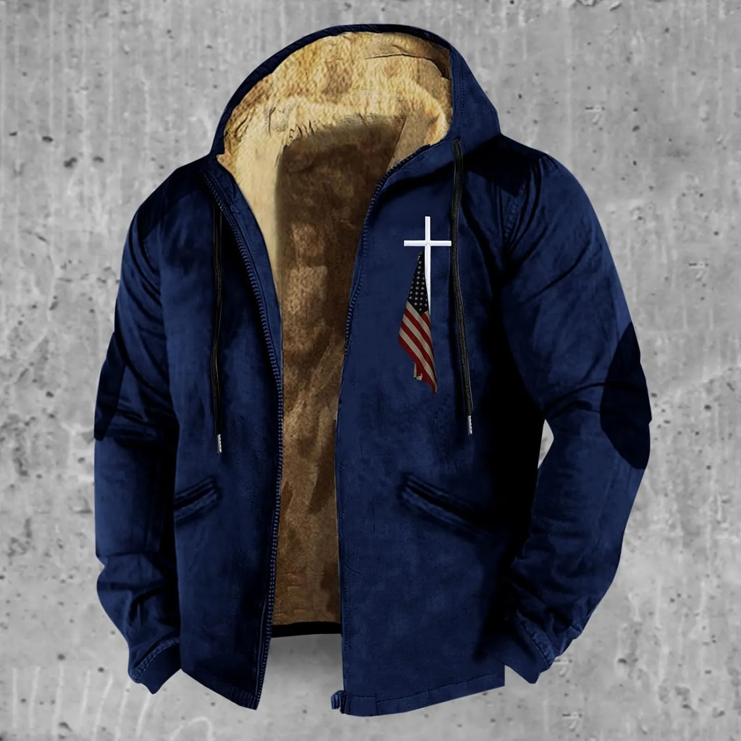 Men's Warm Thick Hoodies Fleece Sherpa Lined Hooded Jacket Heavyweight Zip up Coats Winter Workout Soft Sweatshirt
