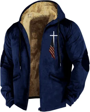 Men's Warm Thick Hoodies Fleece Sherpa Lined Hooded Jacket Heavyweight Zip up Coats Winter Workout Soft Sweatshirt