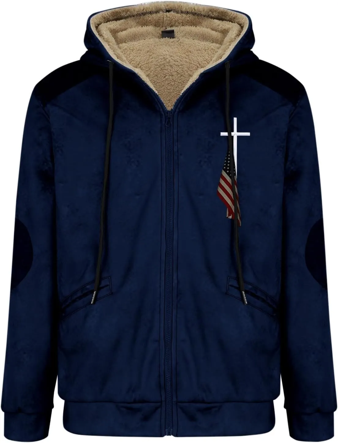 Men's Warm Thick Hoodies Fleece Sherpa Lined Hooded Jacket Heavyweight Zip up Coats Winter Workout Soft Sweatshirt