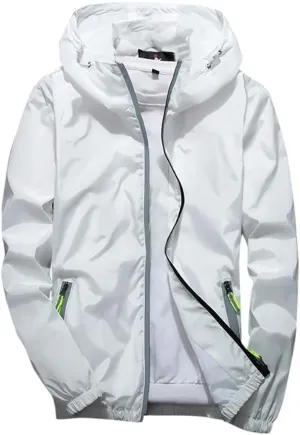 Men's Wind Breaker Jackets Rain Jacket Windbreaker Lightweight Shell Raincoat With Hood For Golf, M-7XL