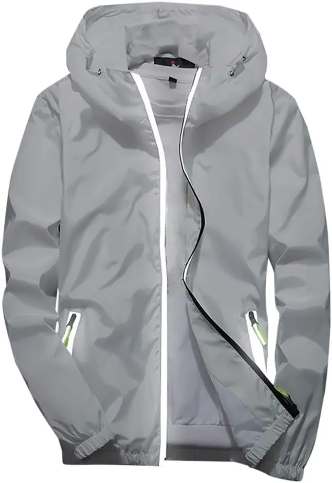 Men's Wind Breaker Jackets Rain Jacket Windbreaker Lightweight Shell Raincoat With Hood For Golf, M-7XL