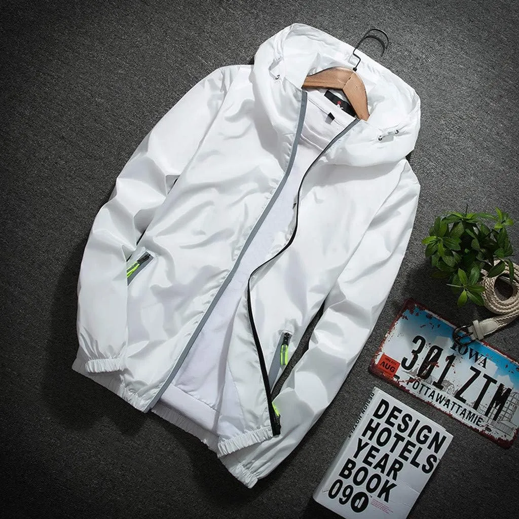 Men's Wind Breaker Jackets Rain Jacket Windbreaker Lightweight Shell Raincoat With Hood For Golf, M-7XL