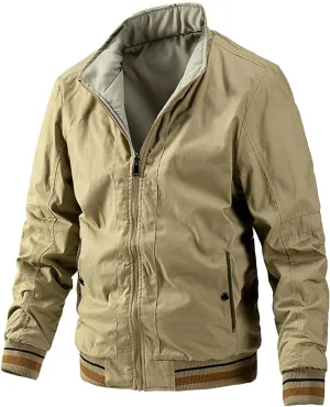 Men's Windbreaker Jacket Big and Tall Lightweight Stylish Reversible Jackets Casual Full Zip Up Work Dress Business, XL-5XL