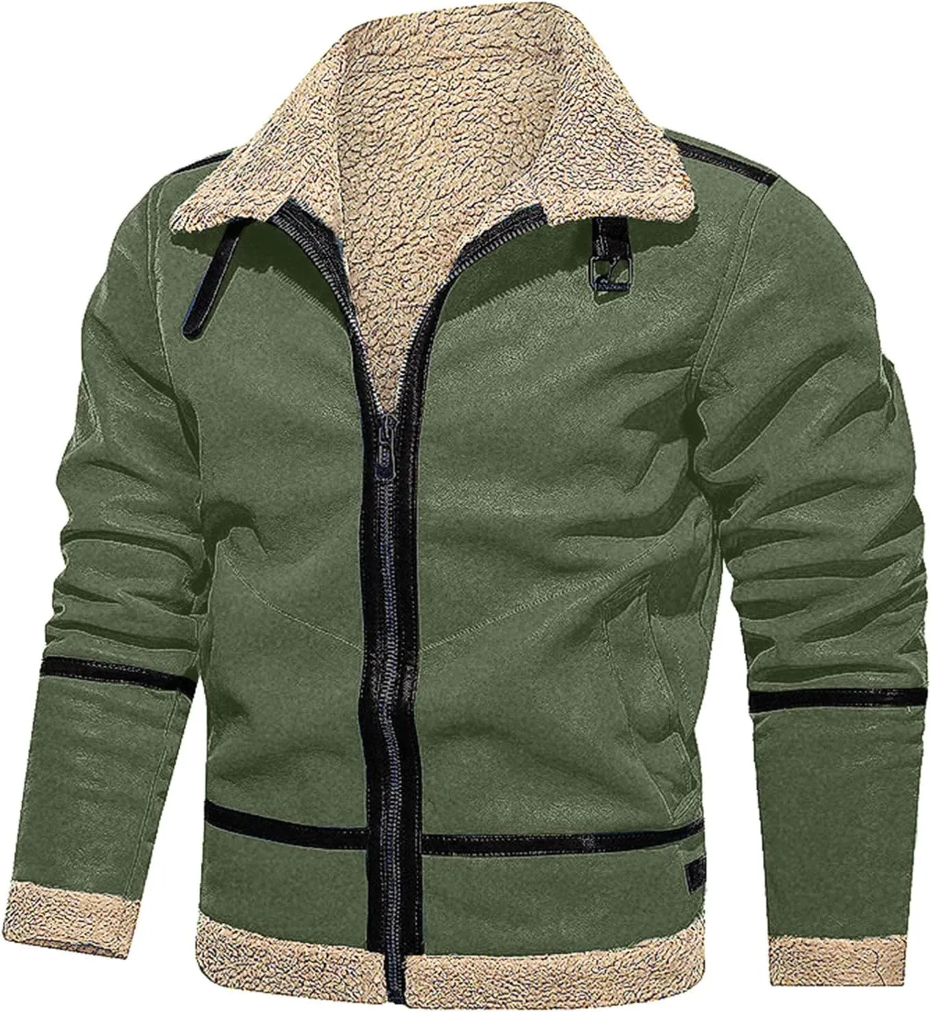 Men's Winter Jacket Windproof Coat Leisure Plus Size Hat Zip Pocket Cotton-Padded Warm Soft Hooded Jacket Coats