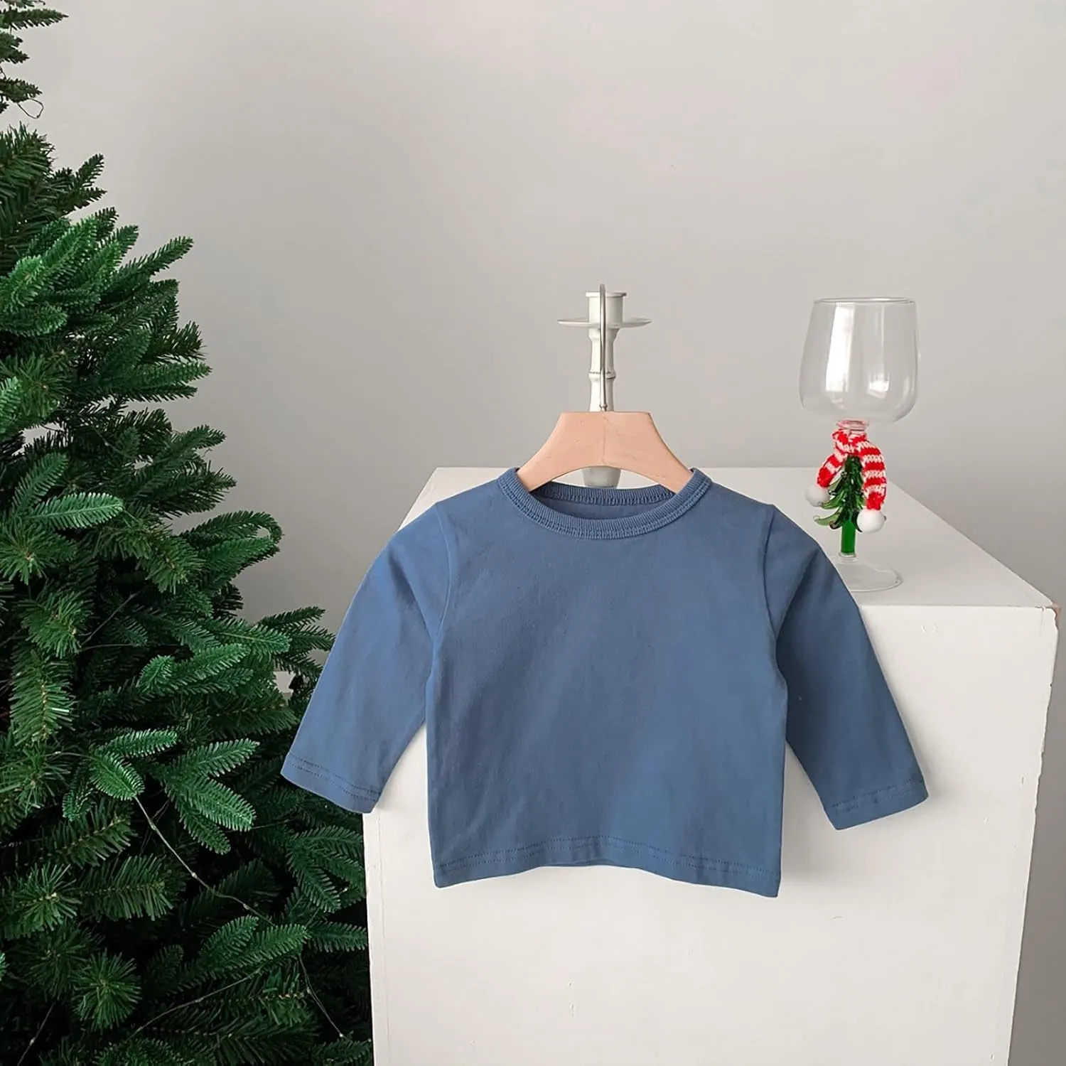 Newborn Baby Boys Girls Long Sleeve Basic Layering T-Shirt Infant Comfort Soft Crewneck Tee Tops Fall Winter Clothes