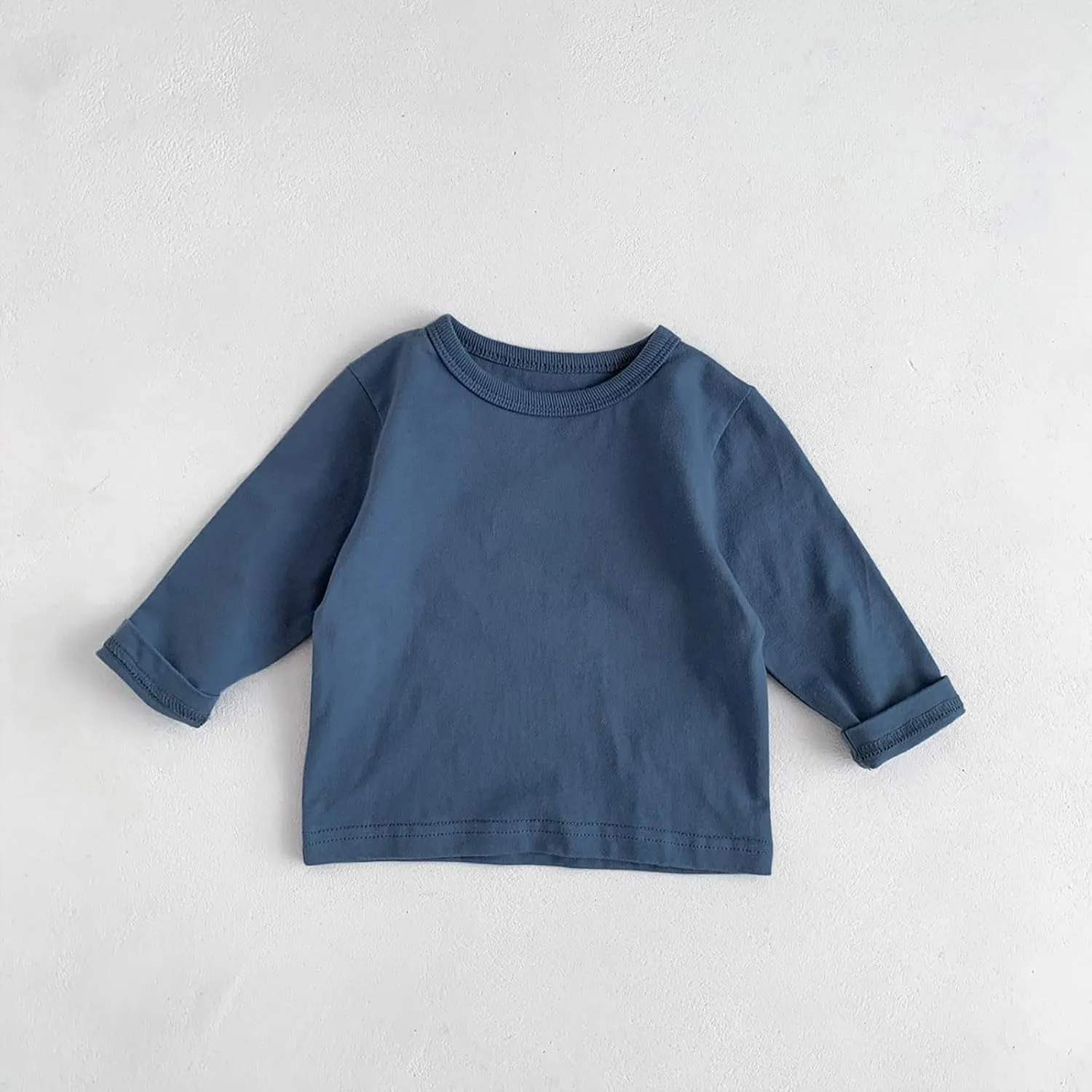 Newborn Baby Boys Girls Long Sleeve Basic Layering T-Shirt Infant Comfort Soft Crewneck Tee Tops Fall Winter Clothes