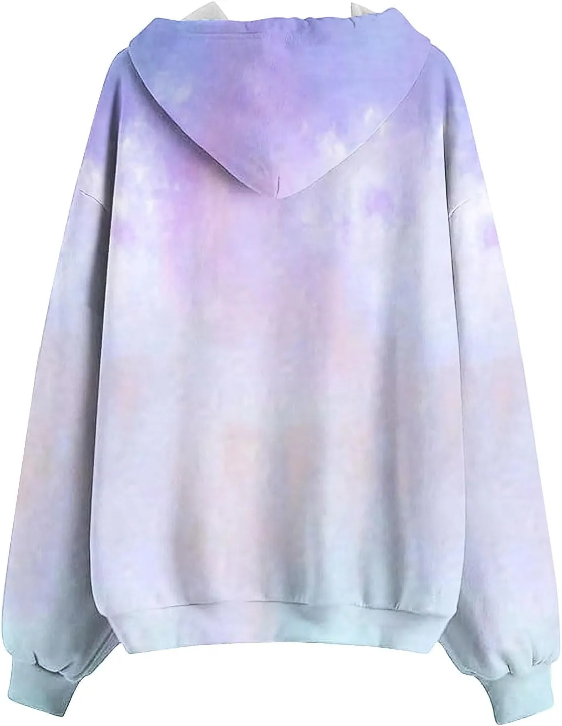 Ombre Pastel Zip Up Hoodie for Women Casual Gradient Color Jacket Drawstring Soft Sweatshirt Spring Fall Cozy Layer