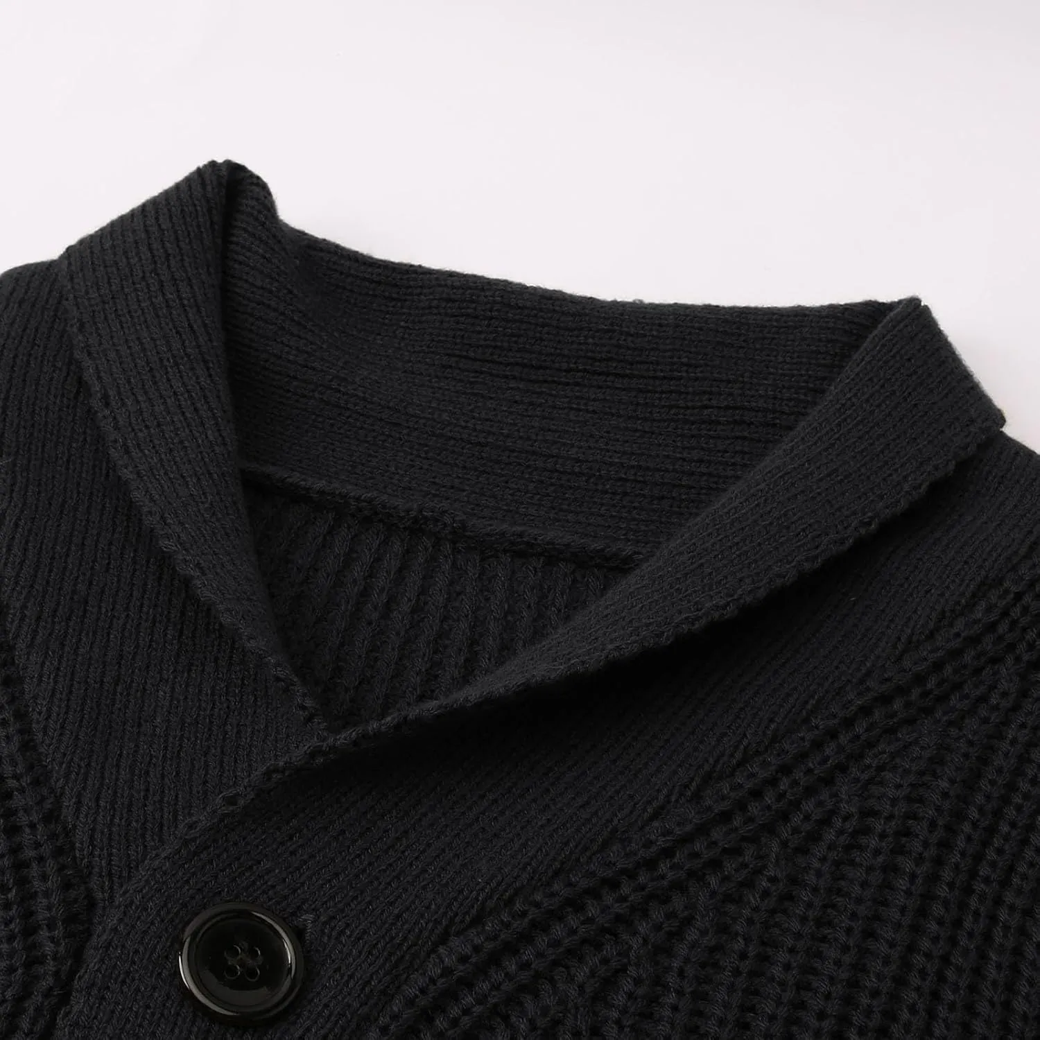 Oversized Cardigan Sweaters for Men Cable Knit Button Down Knitted Sweater Solid Slim Fit Winter Outwear with Pockets