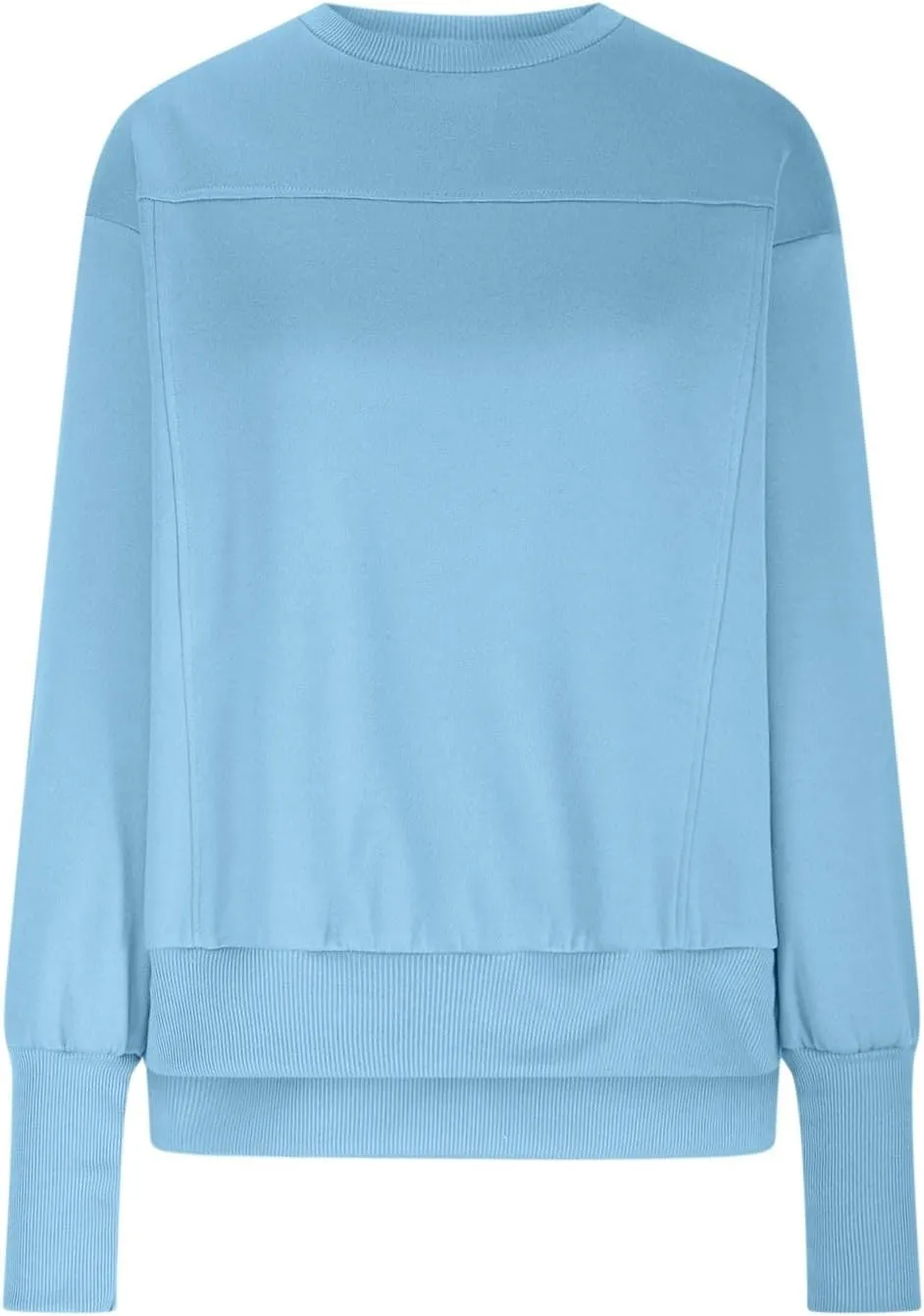 Oversized Crewneck Sweatshirt Women High Low Fleece Pullover Side Slit Drop Shoulder Soft Fall Sweatshirts No Hood