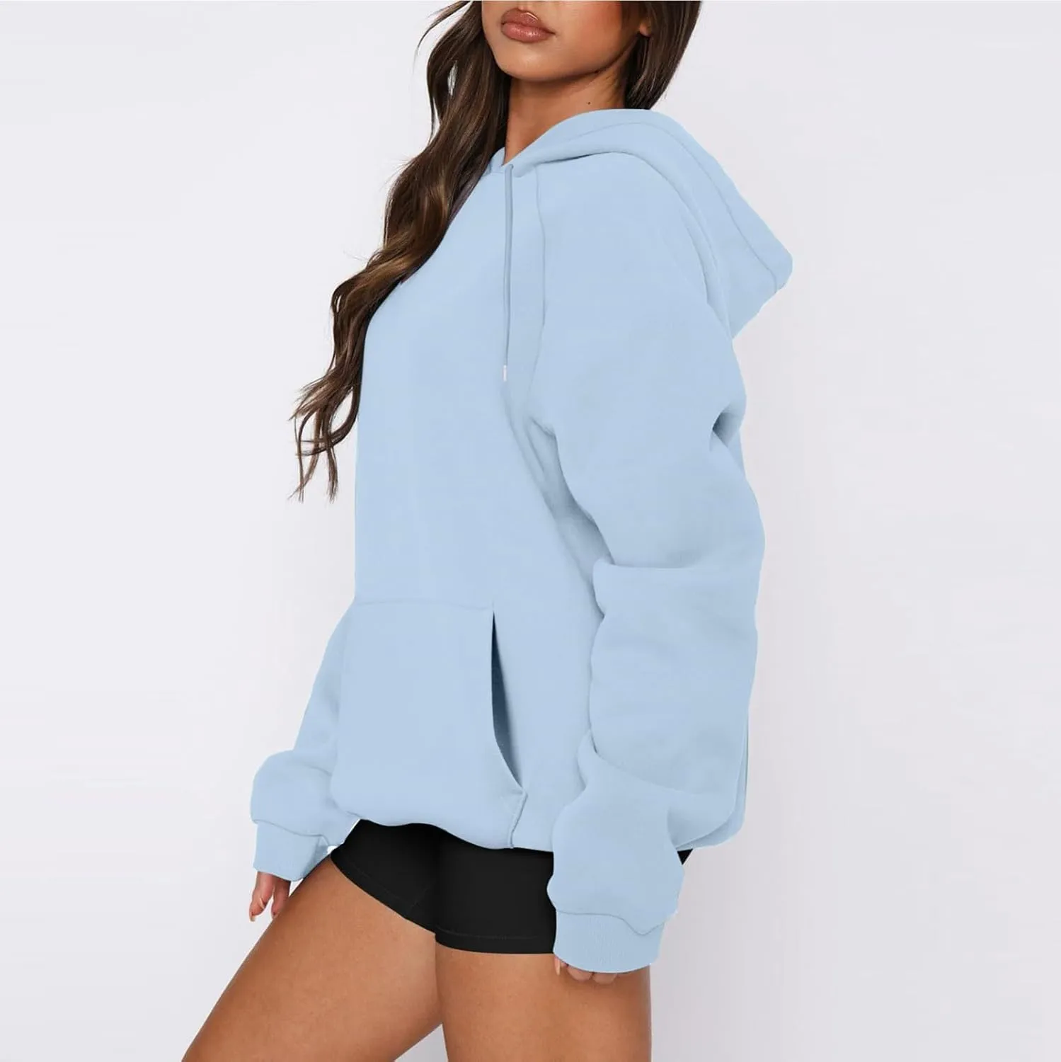 Oversized Hoodies for Women Fleece Hooded Sweatshirt Loose Fitting Tops Drawstring Long Sleeve Pullover with Pocket